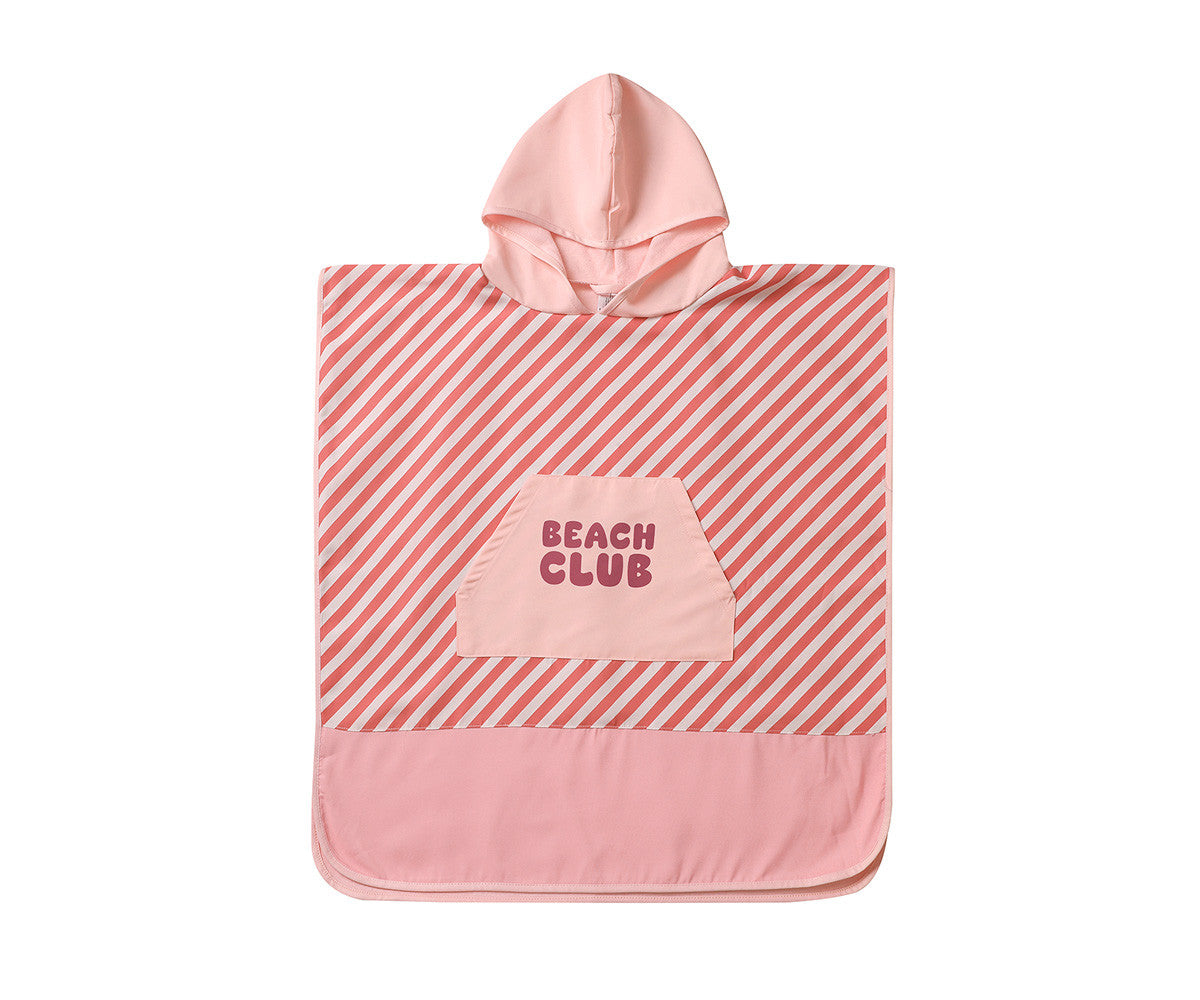 Poncho de Praia Monnëka Stripes Bloom & Blush