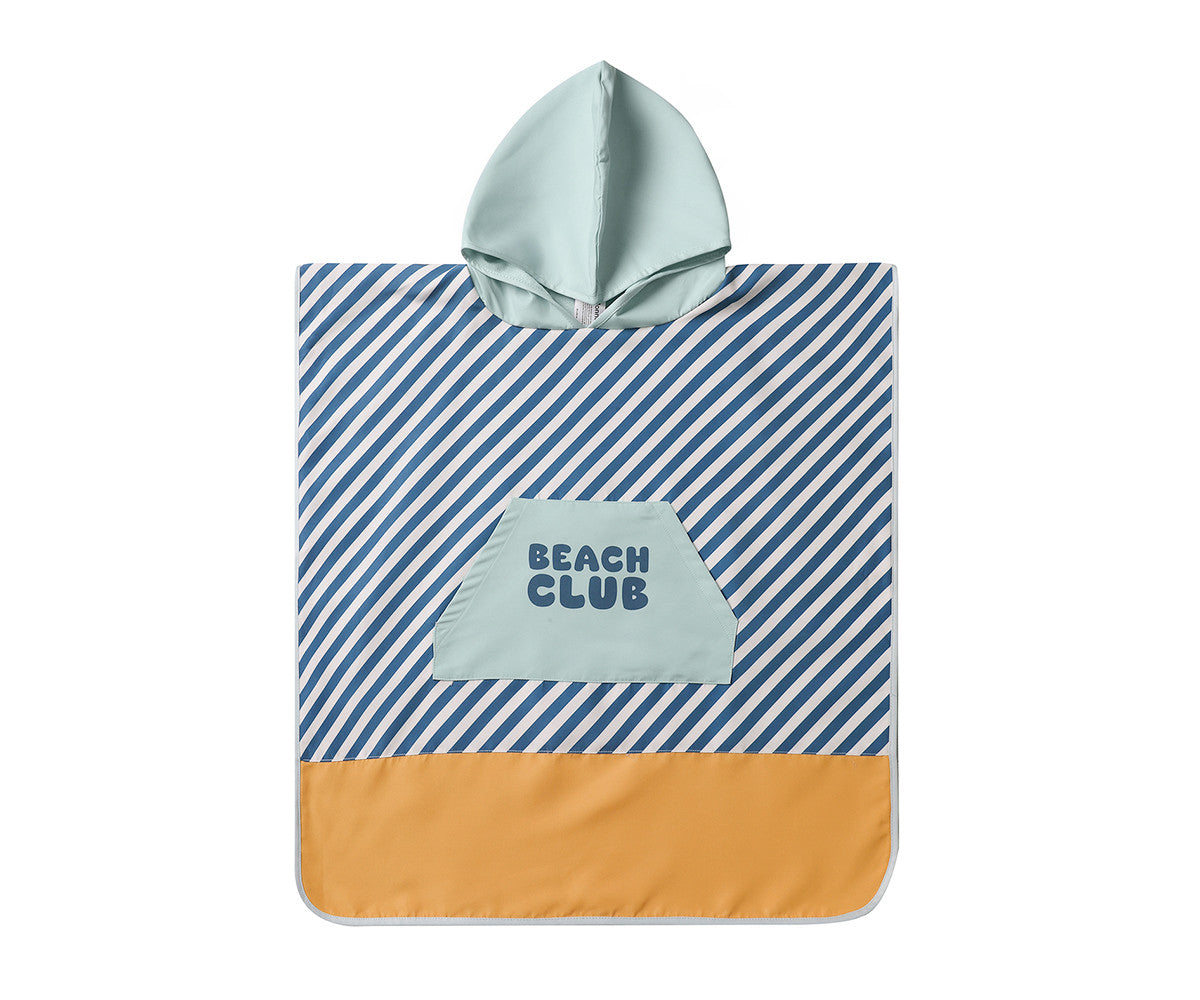 Poncho de Praia Monnëka Stripes Blues & Beyond