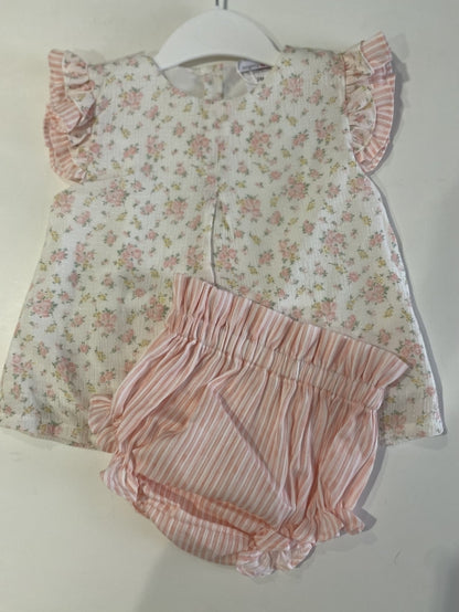 Mighty Love - Conjunto de Túnica e Tapa Fraldas com Estampado Floral Olívia