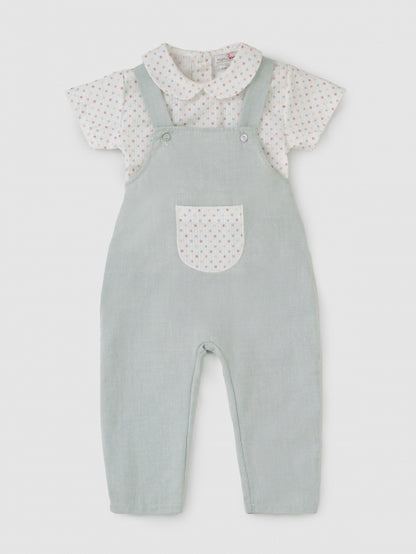 Mighty Love - Conjunto de Jardineira e Blusa em Algodão Sirius