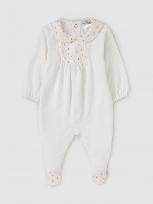 Mighty Love - Babygrow com Bordado Floral e Gola Redonda Maria Manuel