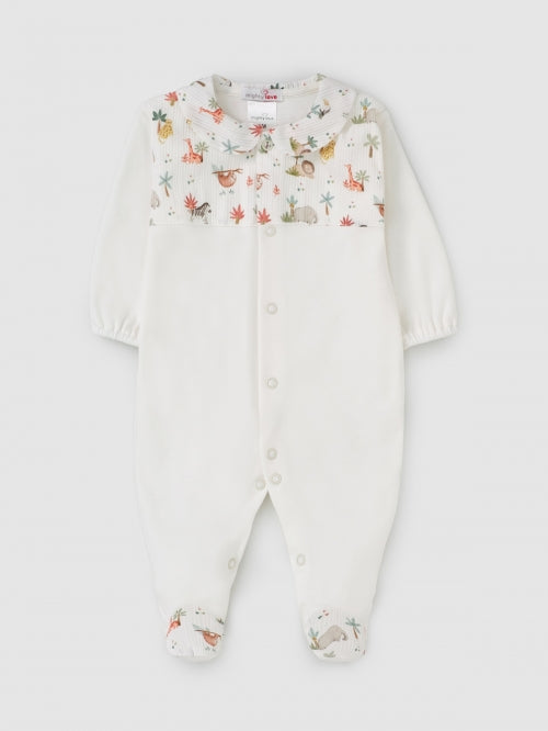 Mighty Love - Babygrow com Estampa de Animais e Gola Clássica Zoo