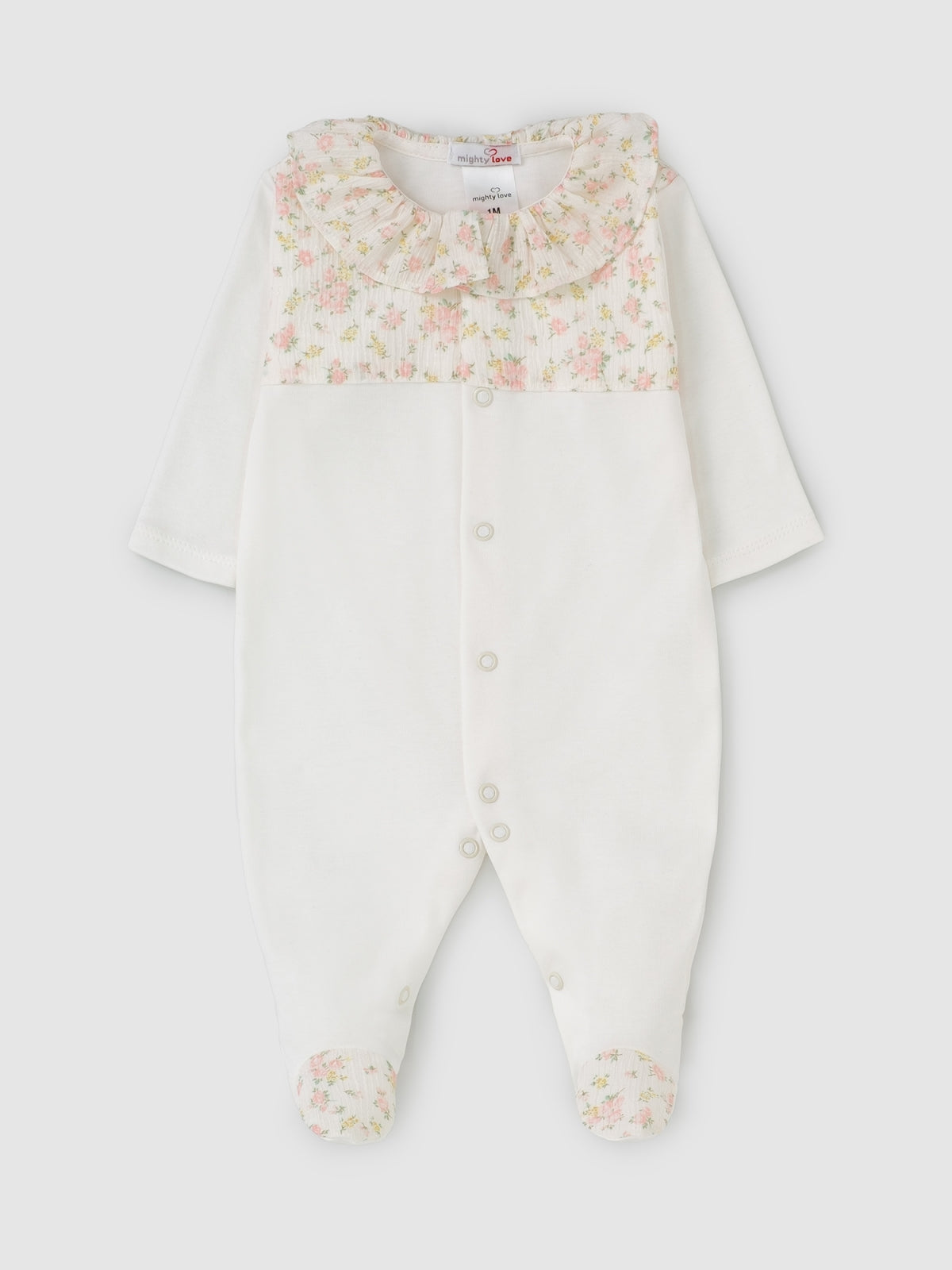 Mighty Love - Babygrow em Algodão com Detalhes Florais Olívia