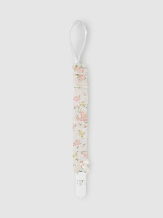 Mighty Love - Suporte de Chupeta em Algodão com Estampado Floral Olívia