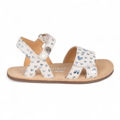 Sandálias em Pele com Velcro Corações Barefoot | Chetto