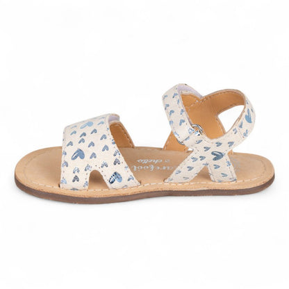 Sandálias em Pele com Velcro Corações Barefoot | Chetto