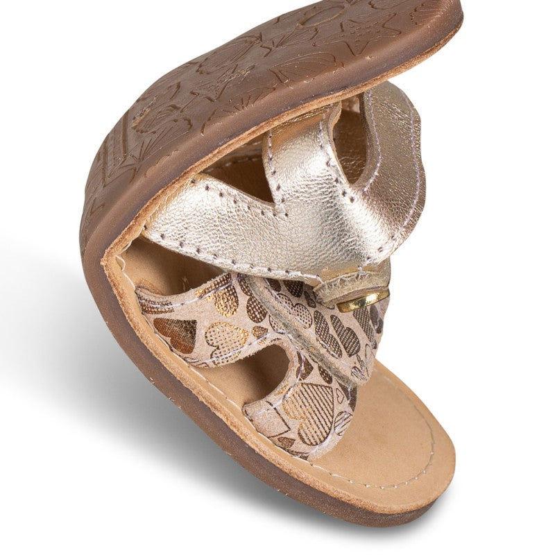 Sandálias em Pele com Velcro Corações Barefoot | Chetto