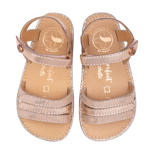 Sandálias em Pele com Velcro Barefoot | Chetto