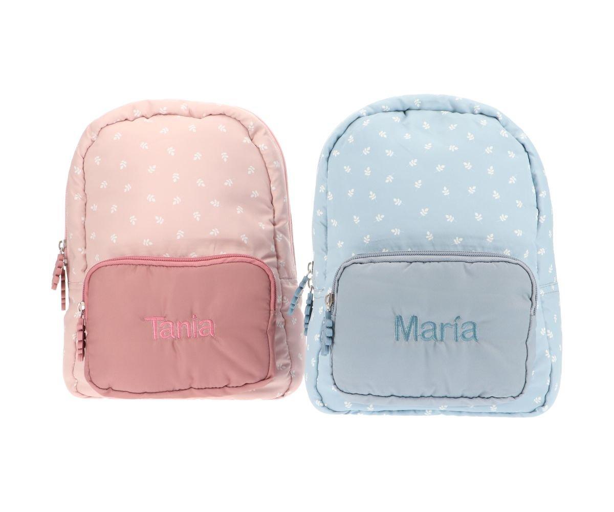 Mochila Infantil Acolchoada Personalizável - Leaves Sage