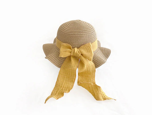 Chapéu de Palha Criança - Dark Straw, Mustard, Terracota - Loja Papás & Bebés