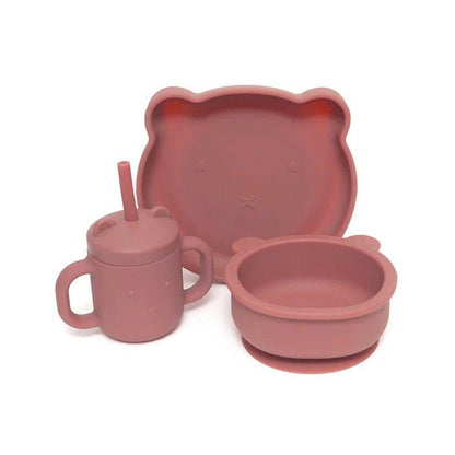 Copo de Silicone com Alças e Palhinha - Little Monkey Mahogany Rose