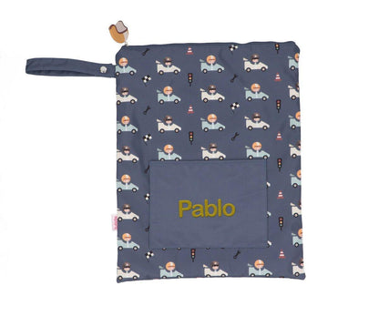Saco Impermeável Grande Personalizável - Speed Racers - Loja Papás & Bebés