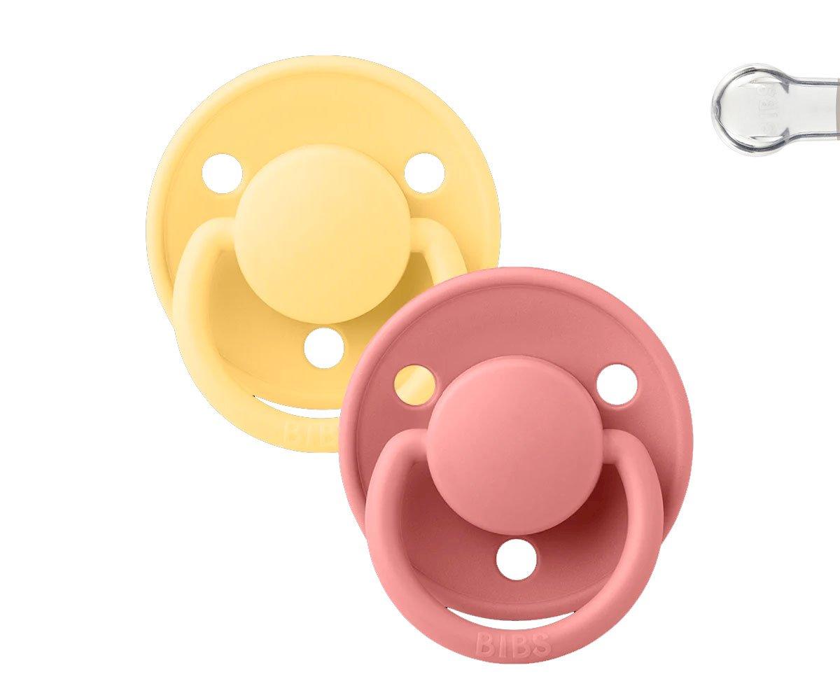 Bibs De Lux Silicone - Pale Butter/Dusty Pink