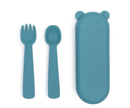 Conjunto de 2 Talheres de Silicone - Azul Dusk - Loja Papás & Bebés