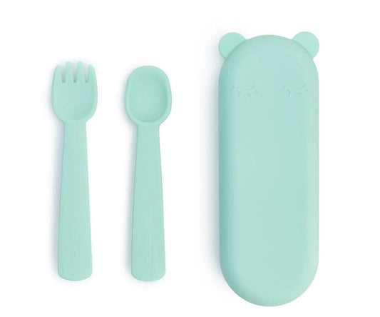 Conjunto de 2 Talheres de Silicone - Mint - Loja Papás & Bebés