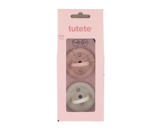 Pack de 2 Chupetas de Borracha Natural Blush/Hueso - Loja Papás & Bebés