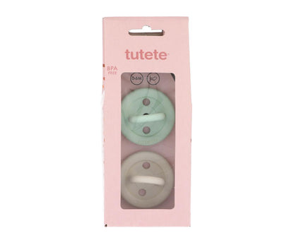 Pack de 2 Chupetas de Borracha Natural Menta/Hueso - Loja Papás & Bebés