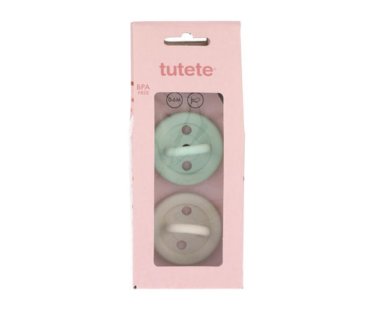 Pack de 2 Chupetas de Borracha Natural Menta/Hueso - Loja Papás & Bebés