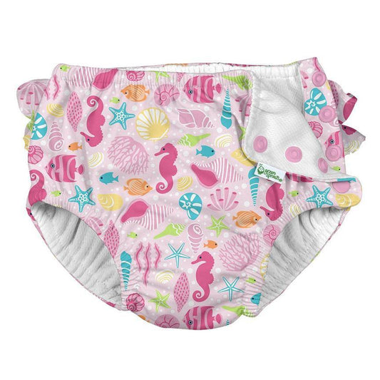 Fralda Reutilizável Para Piscina e Praia - Pink Sealife - Loja Papás & Bebés