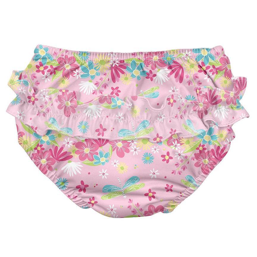 Fralda Reutilizável Para Piscina e Praia - Light Pink Dragonfly Floral - Loja Papás & Bebés