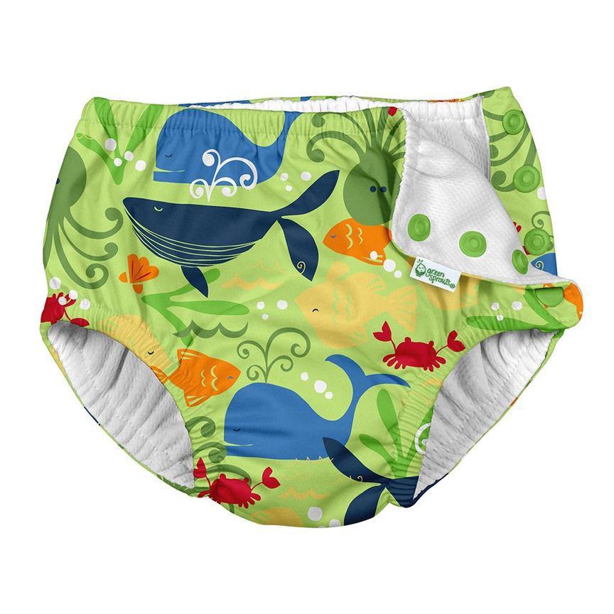 Fralda Reutilizável Para Piscina e Praia - Green Sealife - Loja Papás & Bebés