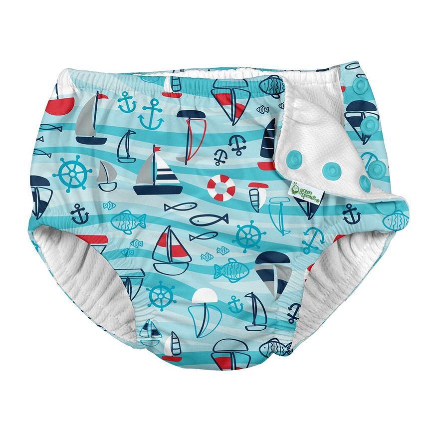 Fralda Reutilizável Para Piscina e Praia - Aqua Wavy Nautical - Loja Papás & Bebés