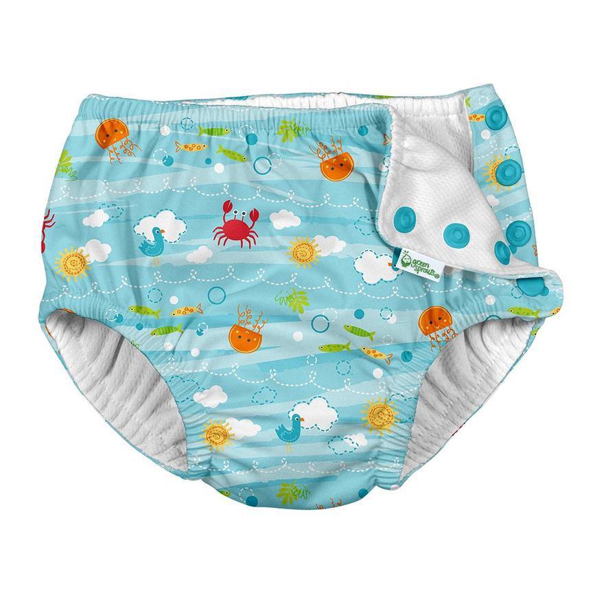 Fralda Reutilizável Para Piscina e Praia - Light Aqua Sea Friends - Loja Papás & Bebés