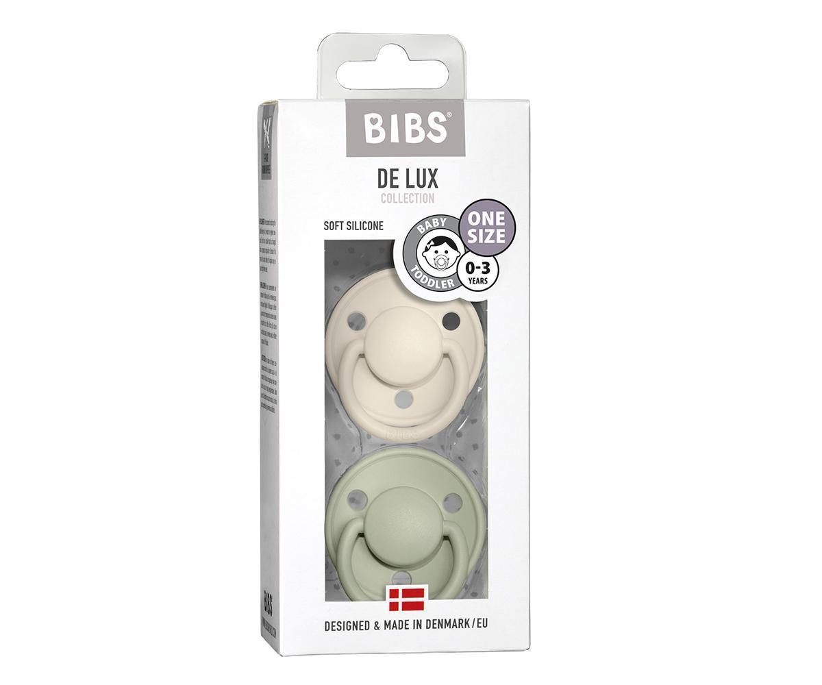 Bibs De Lux Silicone - Ivory/Sage - Loja Papás & Bebés