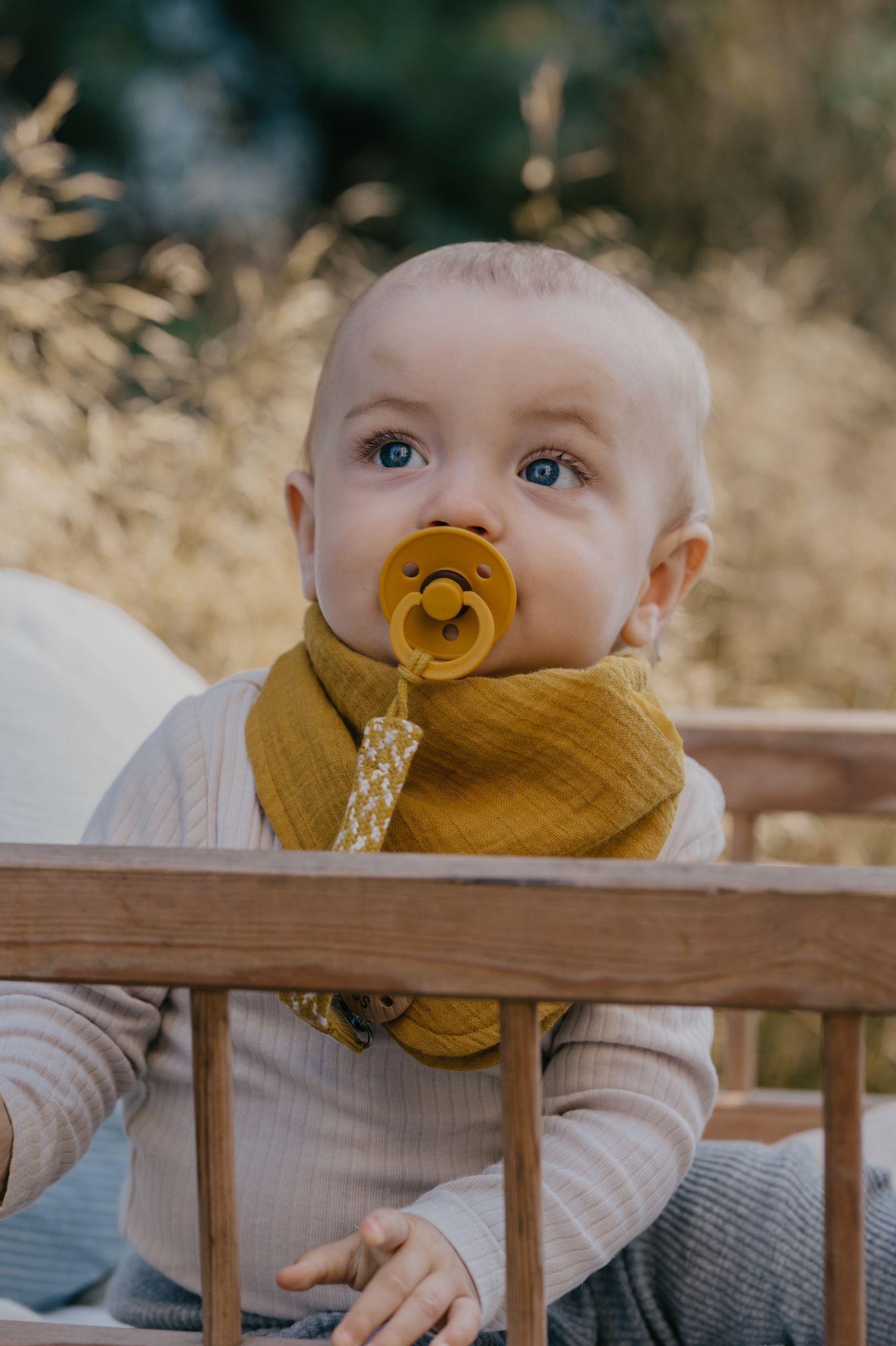 Prende-Chupetas Bibs - Mustard/Ivory/Cloud - Loja Papás & Bebés