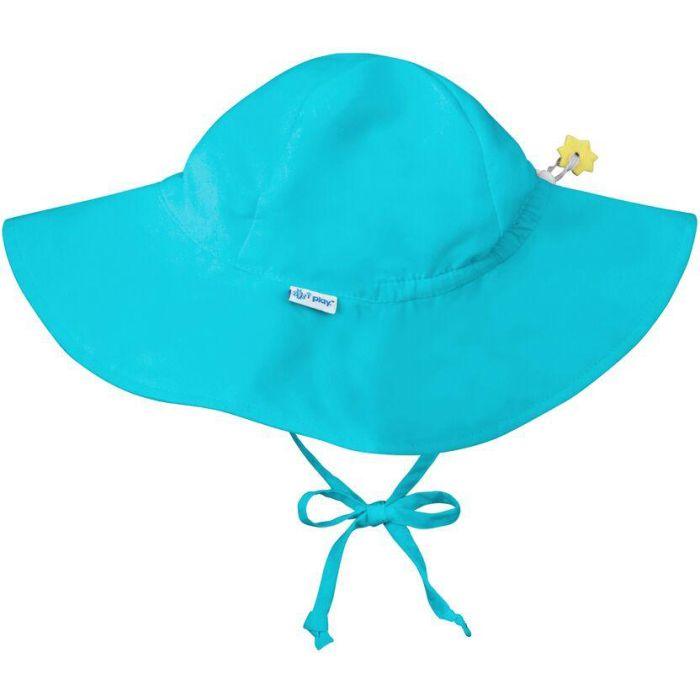 Chapéu com Proteção Solar 50+ com Aba Larga Aqua - Loja Papás & Bebés