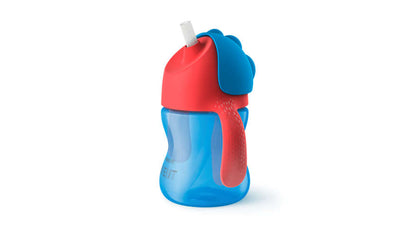 Copo com Palhinha e Asas Magic Cup - Azul/Vermelho