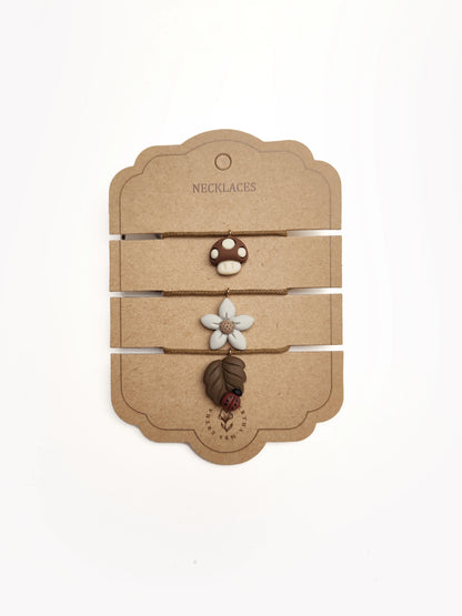 Pack 3 Colares - Mushroom + Flower + Leaf
