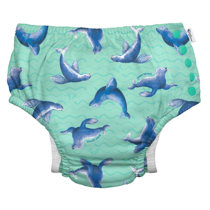 Fralda Reutilizável Para Piscina e Praia - Seafoam Sea Lions