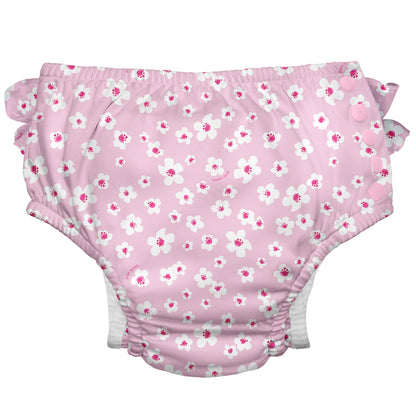 Fralda Reutilizável Para Piscina e Praia - Light Pink Small Blossoms