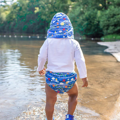 Fralda Reutilizável Para Piscina e Praia - Royal Blue Sea Friends - Loja Papás & Bebés