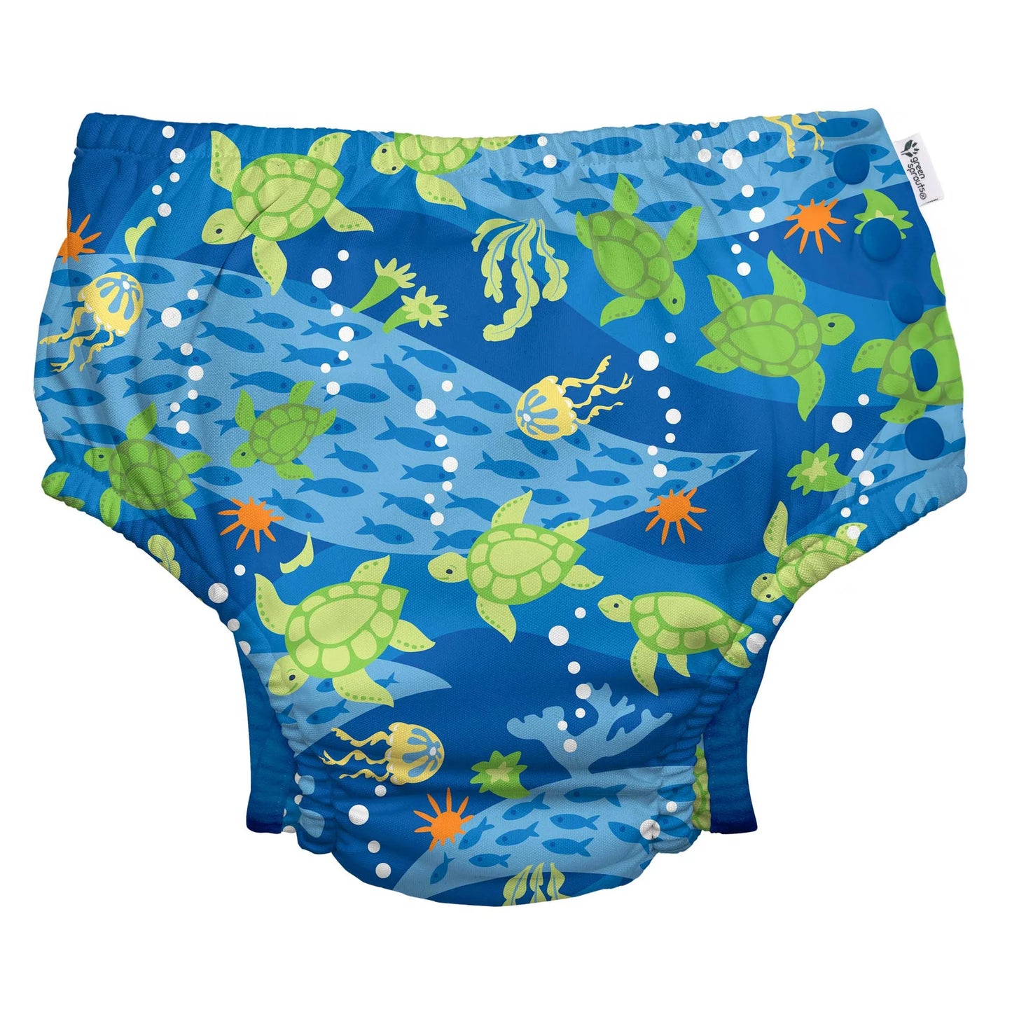 Fralda Reutilizável Para Piscina e Praia - Royal Blue Turtle Journey